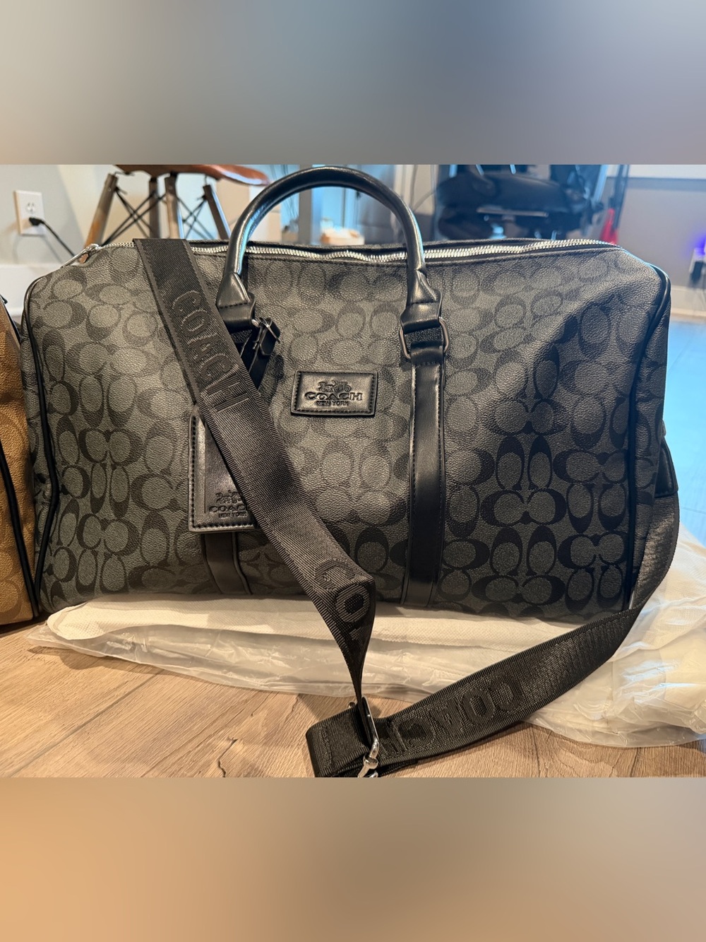 Coach Black Signature Duffle Bag